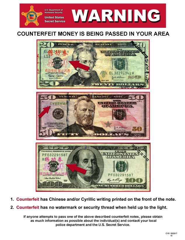 counterfeit bills